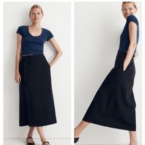 Madewell Linen Blend Midi Skirt